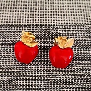 Vintage AVON Two Piece Acrylic Red Apple Pin